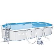 Best Swimming Pool for Garden Bestway Hydrium Oval White Steel Wall Pool Set, 740 x 360 x 120 cm 24.738 L 56604/05  