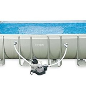 Best Swimming Pool for Garden INTEX 28352UK 52-Inch 18 x 9 ft Rectangular Ultra Frame Pool Set - Grey/Blue  