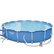 Best Swimming Pool for Garden Bestway Steel Pro 4.27m x 84cm, Blue - above ground pools (Blue, Blue, Frame, Round, PVC, Steel, CE, TÜV Rheinland)  