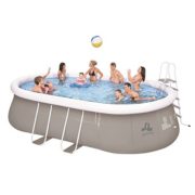 Best Swimming Pool for Garden Jilong Chinook Grey 540+ Set - steel frame quick-up pool, 540x304x106cm with sand filter pump, ladder, floor and cover  