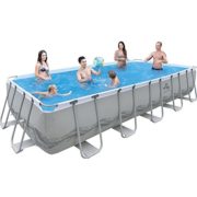 Best Swimming Pool for Garden Jilong Passaat Grey 540 Set - steel frame paddling pool, rectangular pool, 540x274x122cm with filter pump and cartridge, ladder, floor and cover  